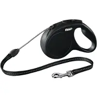 Flexi Rolleline Classic - Cord Leash - Sort - M - 5 meter