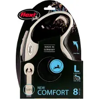 Flexi New Comfort L bånd 8 m, 50 kg, sort