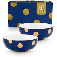 Pip studio Set/2 Bowls Dot Navy 20cm