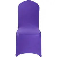 Vevor 50 stk. lilla stolebetræk, polyester spandex stolebetræk, strækbare slipbetræk til bryllupsfest, spisestue, banket, flad front, passer til stolemål op til 20,08 x 17,72 x 37,4 tommer