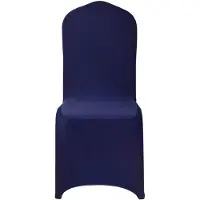 Vevor 50 stk. marineblå stolebetræk, polyester spandex stolebetræk, strækbare slipbetræk til bryllupsfest, spisestue, banket, flad front, passer til stolemål op til 20,08 x 17,72 x 37,4 tommer