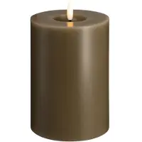Moods & More LED bloklys i dark sand med smelteeffekt - Ø 9,9 cm x H 15 cm
