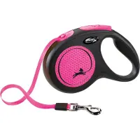 Flexi New NEON M bånd 5 m, 25 kg, sort / neon pink