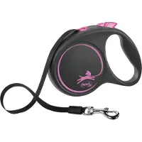 Flexi Retractable Leash Design - Sort / Pink - L