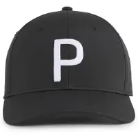 Puma Heritage P Tech Golf Cap Men, Accessories, Black/White Glow, Adult