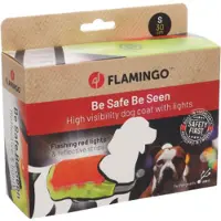 Flamingo Sikkerhedsjakke Simi fluo orange med LED-lys til hunde