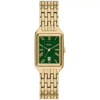 Fossil Analogt ur 'Raquel' guld / smaragd