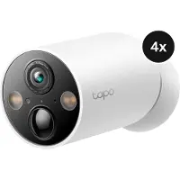 TP-LINK Tapo C425 4-Pack, IP-sikkerhedskamera, Udendørs, Trådløs, Loft/væg, Hvid, Kugle (form)