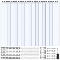 Vevor Klar PVC-gardin, 2,1 m højde x 1,2 m bredde x 2 mm tykkelse, 8 stk. gardinstrimler til walk-in-fryser, termisk isolerende plastdørstrimler til lager, fryser, garageporte