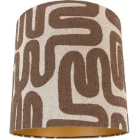 QAZQA Stof lampeskærm brun med beige striber 40/40/40