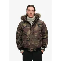 Superdry Superdrytil mænd. M5011930A Everest camouflage bomberjakke i imiteret pels (M), Casual, Polyester, Bæredygtig