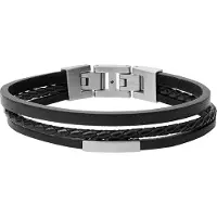 Fossil Armbånd sort / sølv
