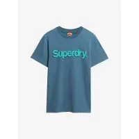 Superdry Superdrytil mænd. M1012197A Classic Core Logo Shadow T-shirt blå (L), Casual, Bomuld, Korte ærmer