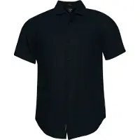 Superdry Superdrytil mænd. M4010608A Studios afslappet skjorte i marineblå hør (S), Casual, Linned, Korte ærmer
