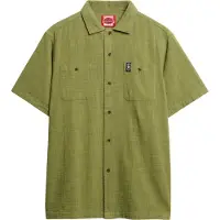 Superdry Superdrytil mænd. M4010986A Tekstureret kortærmet skjorte Merchant Store grøn (M), Casual, Bomuld, Korte ærmer