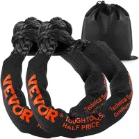 Vevor Soft Shackle Synthetic Recovery Rope 2PCS 1/2"x22" 44092lbs brudstyrke
