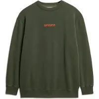 Superdry Superdrytil mænd. M2013734A Løs sweatshirt med rund hals og grønt mikrologoprint (XL), Casual, Bomuld