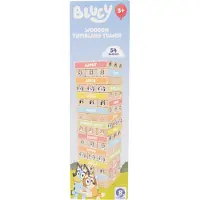Bluey Tumbling Tower: 54 farverige træklodser til familiehygge - FSC-certificeret, giftfri, strategispil