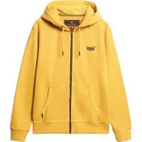 Superdry Superdrytil mænd. M2013753A Essential Logo Washed Ziphood sweatshirt gul (M), Casual, Bomuld