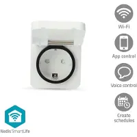 Nedis SmartLife Smart Plug | IP44 | Effektmåler | 3680 W | EU stik