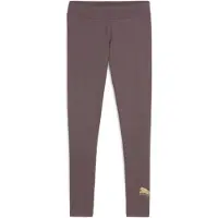 Puma ESS METALLIC Leggings Women, Clothing, Raisin/Metallic Gold, L