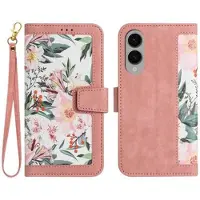 Mtp Products Samsung Galaxy S25 Edge Blomstret pung etui med kortholdere - pink