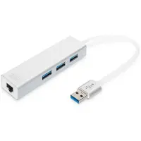 Digitus Usb 3.0 3-ports Hub Og Gigabit Lan Adapter