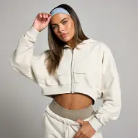 Myprotein MP Cropped Applique Zip Through Hoodie til kvinder − Bone - XXL
