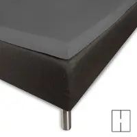 Borås Cotten Kuvertlagen med H-split 180x210 cm - 100% bomuldssatin - Splitlængde 65 cm - Antracit gråt lagen til topmadras - Cloud satin lagen