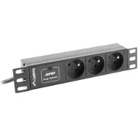Lanberg PDU-03E-0200-BK - Strømfordelingsenhed (rackversion) - AC 230 V - 4000 Watt - input: CEE 7/4/CEE 7/7 - output-stikforbindelser: 3 (Type E) -