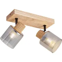 QAZQA Smart spotlight træ med røgglas 2-lys drejelig og vipbar inkl. WiFi G45 - Gracy