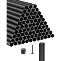 Vevor Trappebalustre 101 stk., 36 tommer trappebalustre i aluminium, 3/4 tommer vandtæt rundt metalspindelgelænder, hult dækgelænder med gelænderhætter og skruer til trapper, veranda, terrasse, mat so