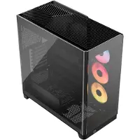 Corsair iCUE LINK FRAME 4500X LX-R RGB - Mid tower - udvidet ATX - sidepanel med vindue (hærdet glas) - ingen strømforsyning (ATX) - sort - USB/Lyd