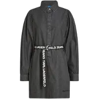 Karl lagerfeld JEANS Blusekjole grå / sort / hvid