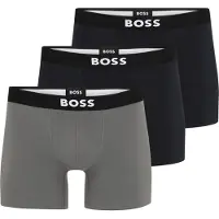 BOSS BOSStil mænd. 50544272 Sæt med 3 boxershorts i grå stretchbomuld, sort (S), Afslappet