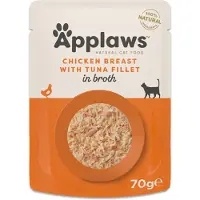 Applaws Økonomipakke: 48 x 70 g Cat Natural i bouillon - Kyllingebryst med tun