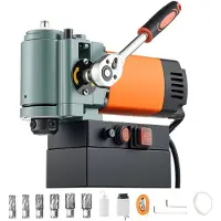 Vevor lavprofil magnetisk boremaskine, 1300 W, 35 mm borediameter, 10000N elektrisk bærbar magnetisk boremaskine, 650 o/min hastighed, med Weldon-skaft, til metaloverflader, industri og boligforbedrin