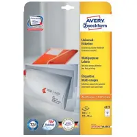 Avery 6175, Hvid, Rektandel, Permanent, 105 x 48 mm, A4, Papir