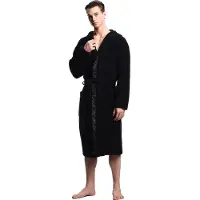 Emporio Armani Emporio Armanitil mænd. EM002255_AF14986 Frottébadekåbe med logo på sort kant (S), Afslappet, Bomuld