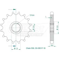 Esjot 35017 530 Forreste Tandhjul