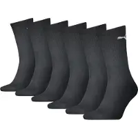 Puma Unisex Crew Socks 6 pack, Clothing, Black, 47-49
