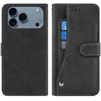 Mtp Products iPhone 17 Pro Max Elegant retro-pungetui med roterende kortholder - sort