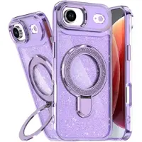 Mtp Products iPhone Air Glitter Hybrid cover med kickstand - MagSafe-kompatibel - Lilla