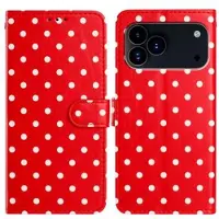 Mtp Products iPhone 17 Pro Max/18 Pro Max Pung Etui med Prikket Mønster - Rød