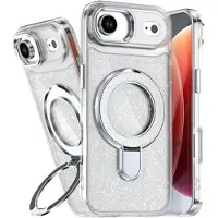 Mtp Products iPhone Air Glitter Hybrid cover med kickstand - MagSafe-kompatibel - Gennemsigtig