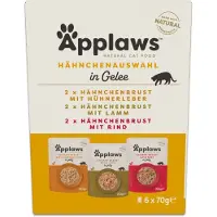 Applaws Økonomipakke: 48 x 70 g Pouch i gelé Mix - Prøvepakke kylling