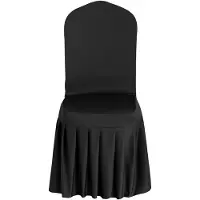 Vevor 30 stk. sorte stolebetræk, polyester spandex stolebetræk, strækbare slipbetræk til bryllupsfest, spisestue, banket, flad front, passer til stolemål op til 20,08 x 17,72 x 37,4 tommer