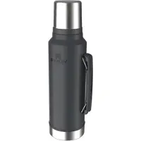 Stanley The Legendary Classic Bottle 2.0 1.5QT, Black 10-11347-121 insulated bottle with pour-through stopper and cup, 1.4L