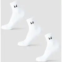 Myprotein MP Running Ankle Socks (pakke med 3) – Hvid - UK 2-5