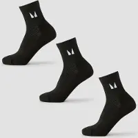 Myprotein MP Running Ankle Socks (pakke med 3) – Sort - UK 12-14